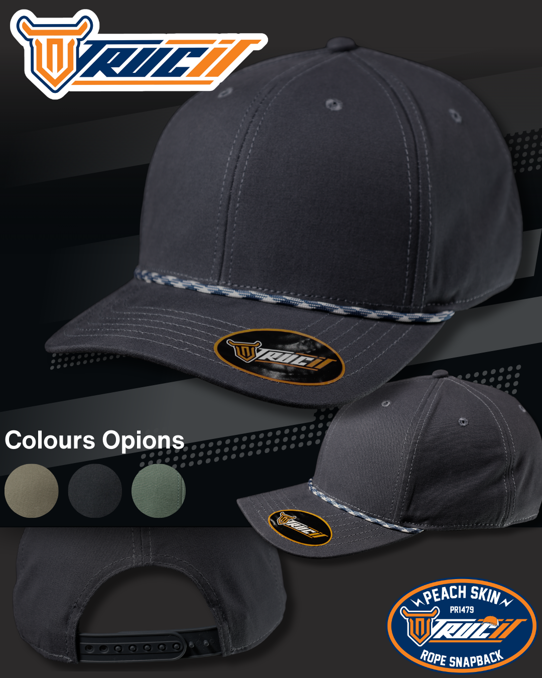 PR1479 PEACH SKIN ROPE SNAPBACK