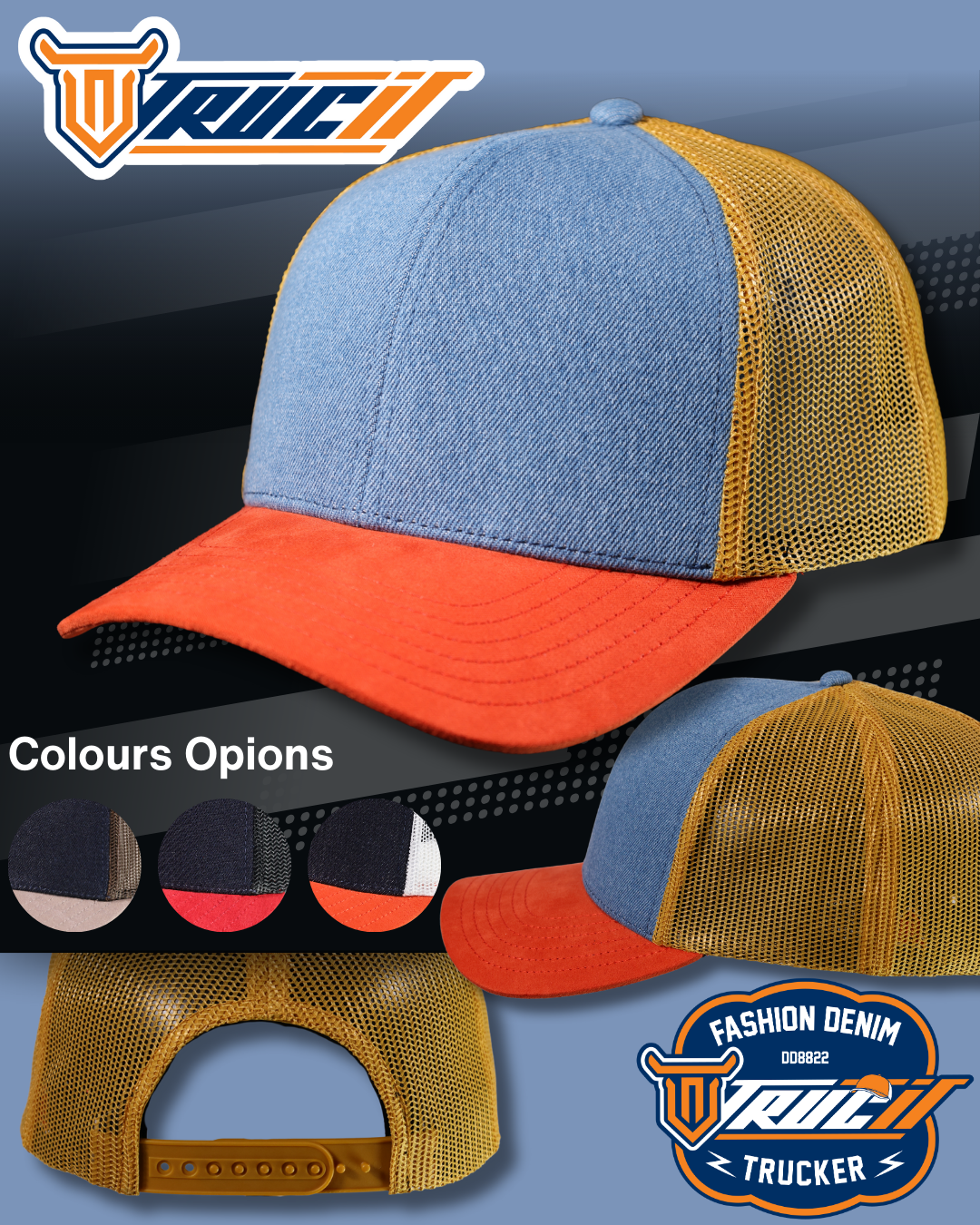 DD8822 FASHION DENIM TRUCKER SNAPBACK