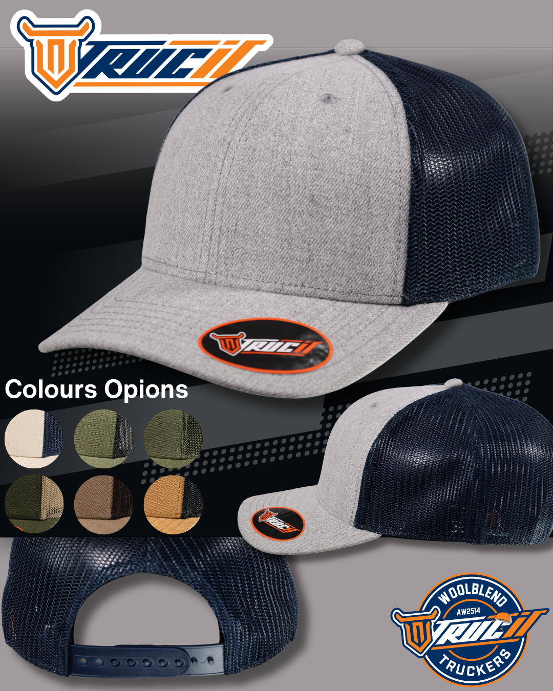 AW2514 WOOLBLEND TRUCKER SNAPBACK