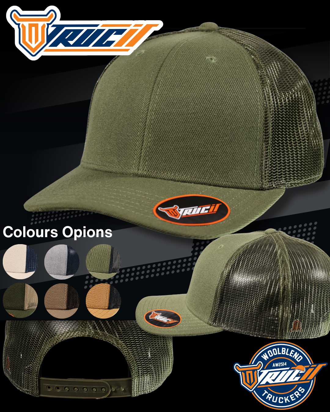 AW2514 WOOLBLEND TRUCKER SNAPBACK