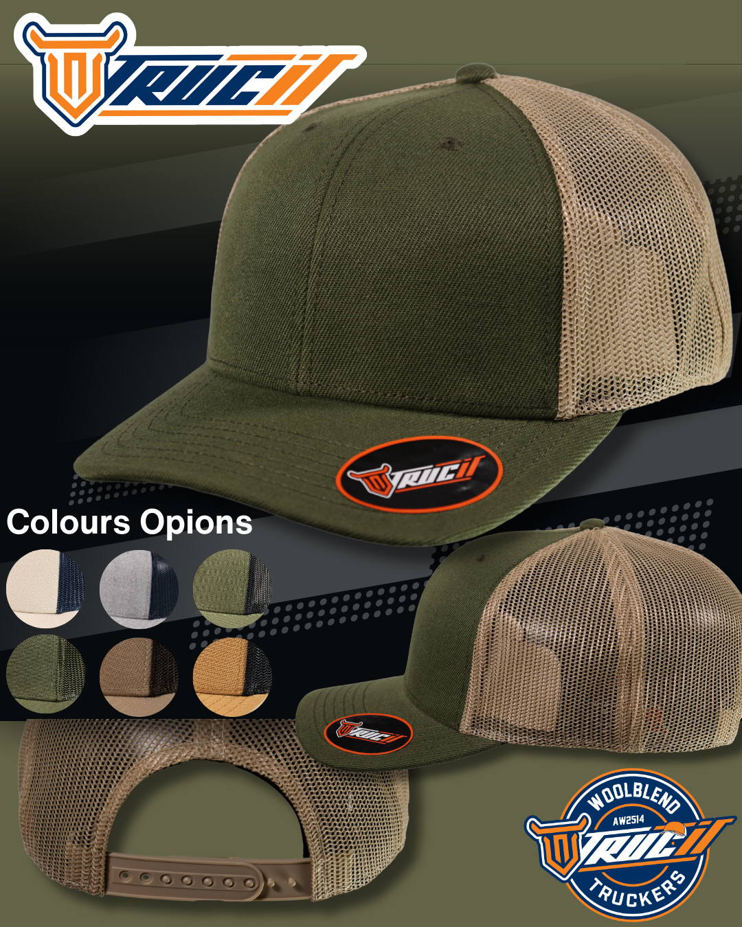 AW2514 WOOLBLEND TRUCKER SNAPBACK