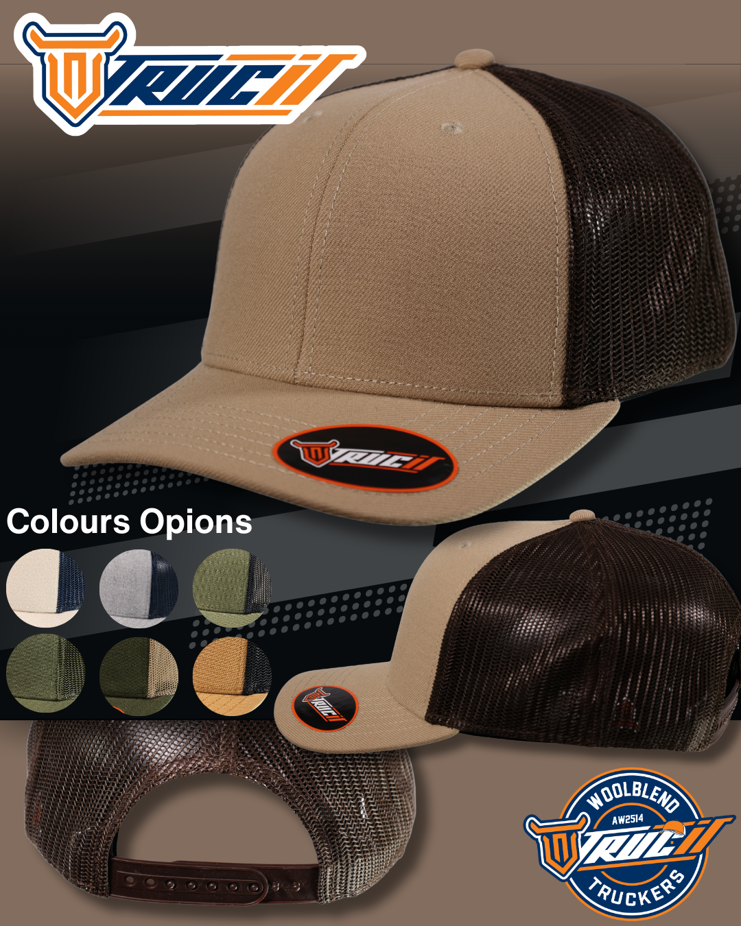 AW2514 WOOLBLEND TRUCKER SNAPBACK