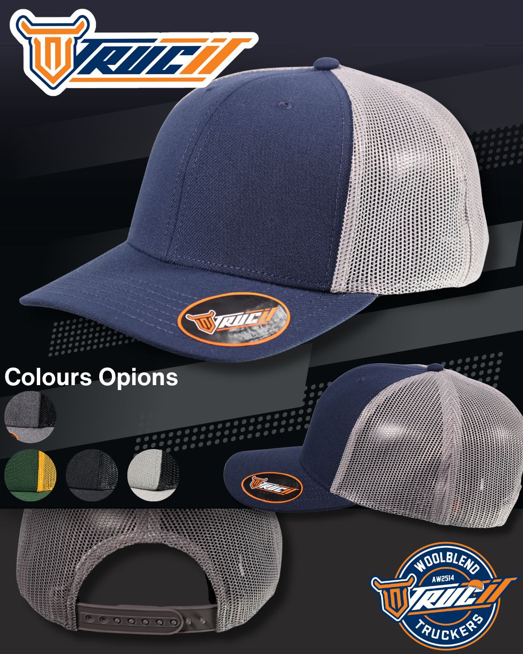 AW2514 WOOLBLEND TRUCKER SNAPBACK