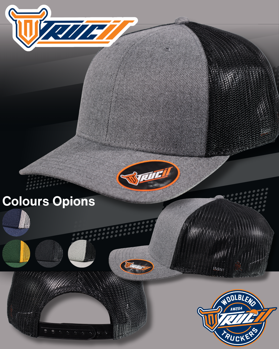 AW2514 WOOLBLEND TRUCKER SNAPBACK