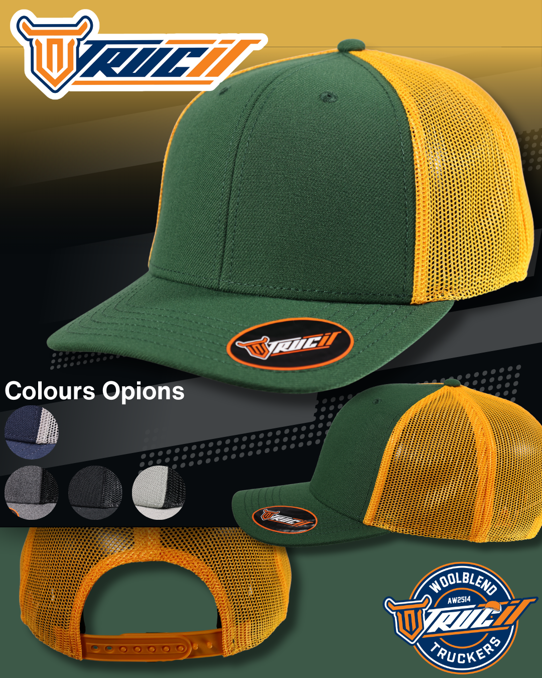 AW2514 WOOLBLEND TRUCKER SNAPBACK