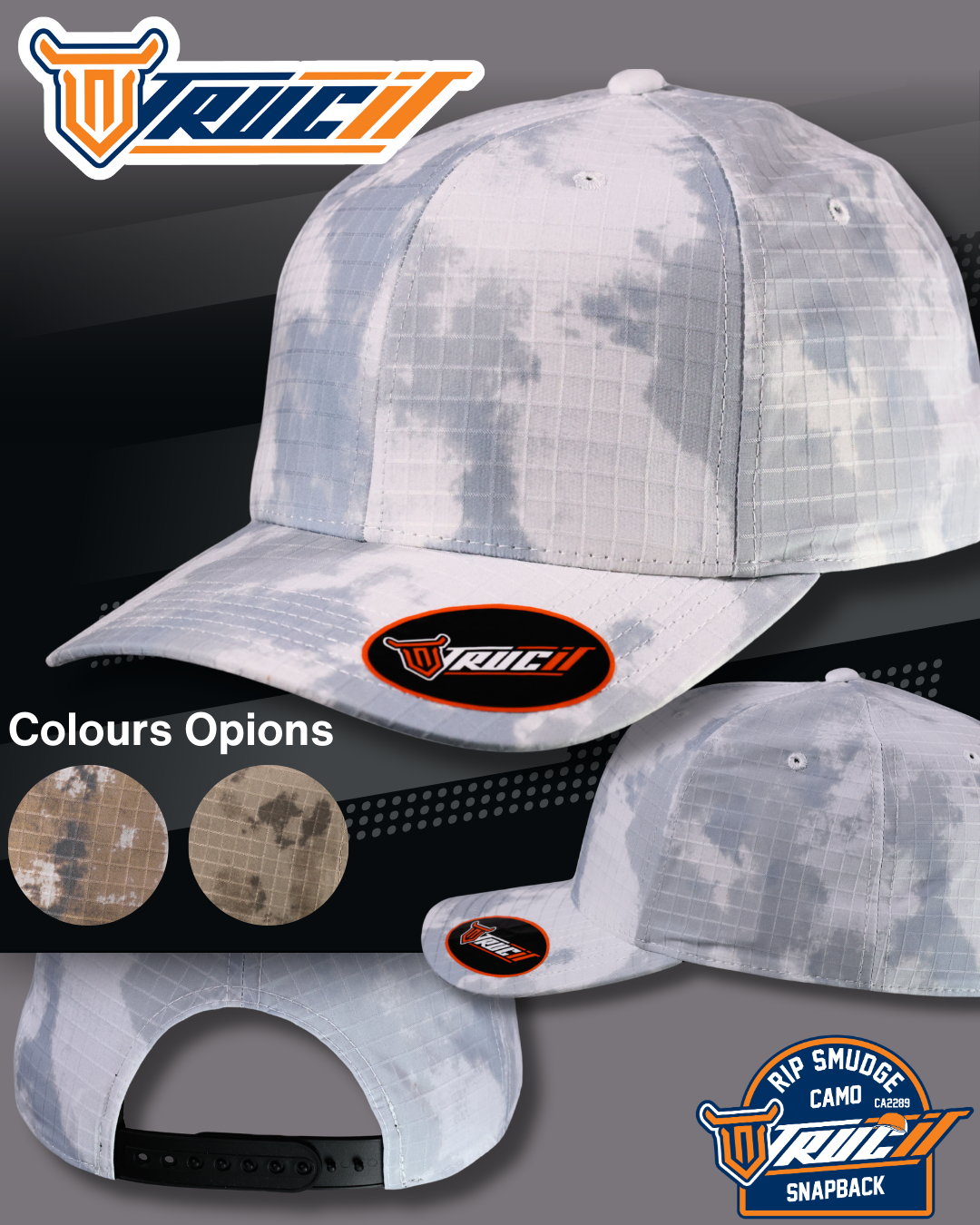 CA2289 RIP SMUDGE CAMO SNAPBACK