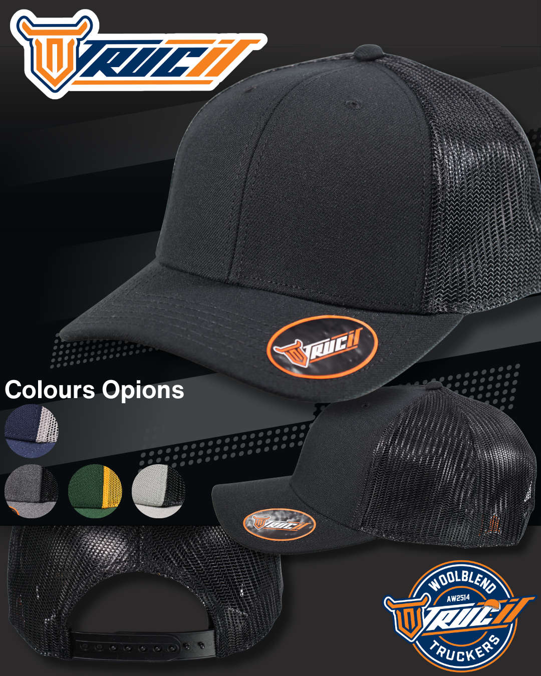 AW2514 WOOLBLEND TRUCKER SNAPBACK