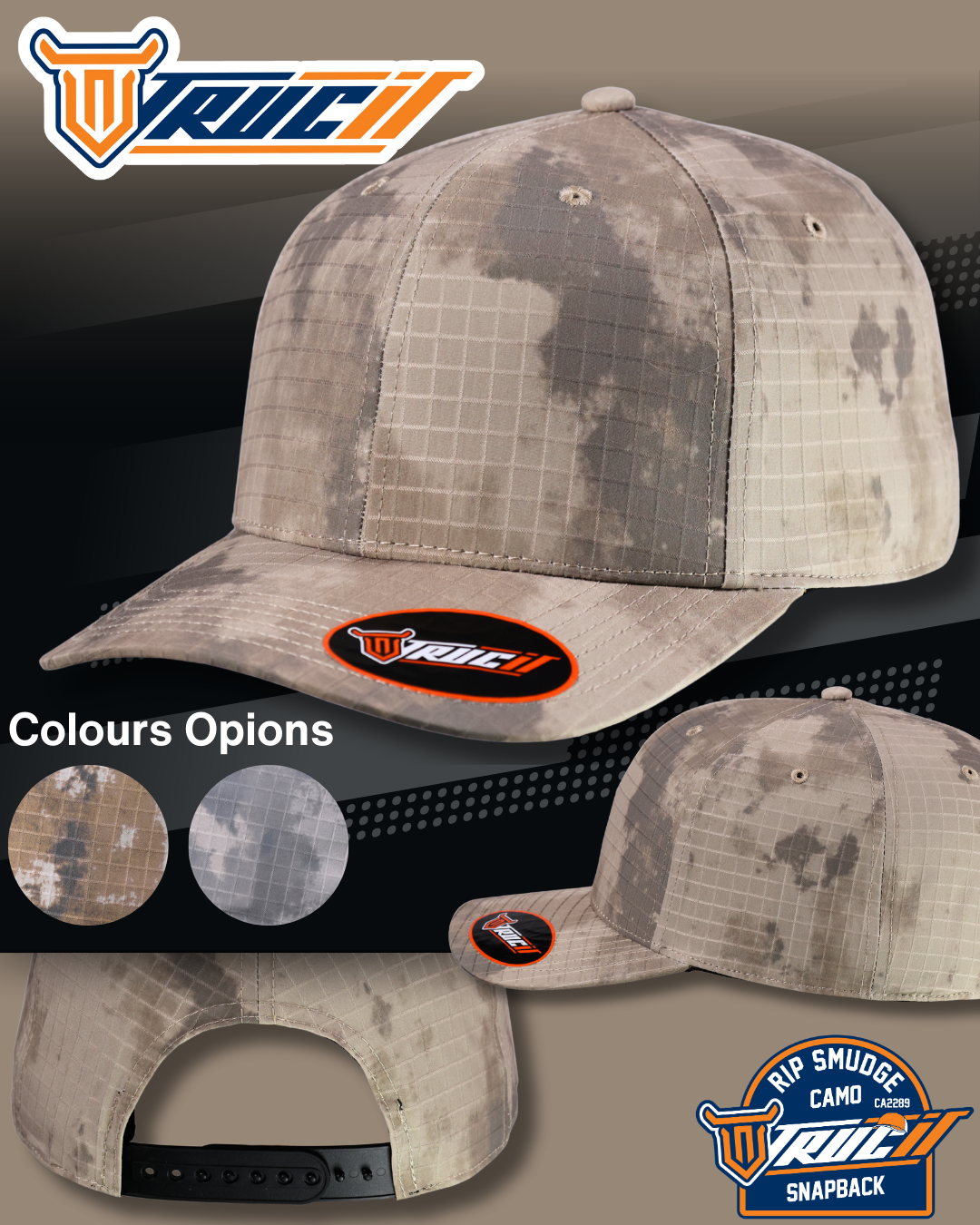 CA2289 RIP SMUDGE CAMO SNAPBACK