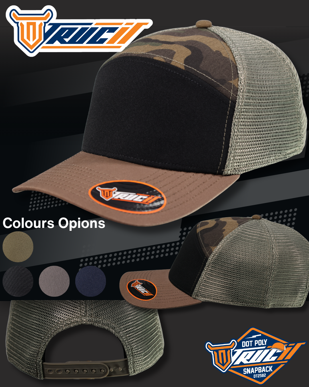 DT2582 DOT POLY SNAPBACK