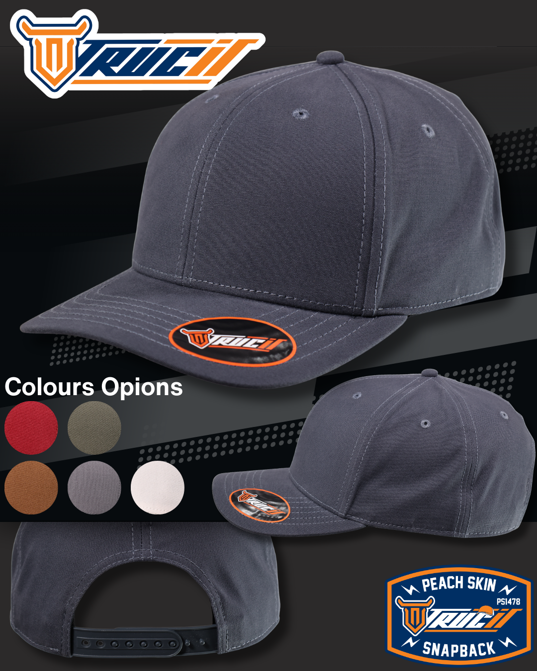 PS1478 PEACH SKIN SNAPBACK