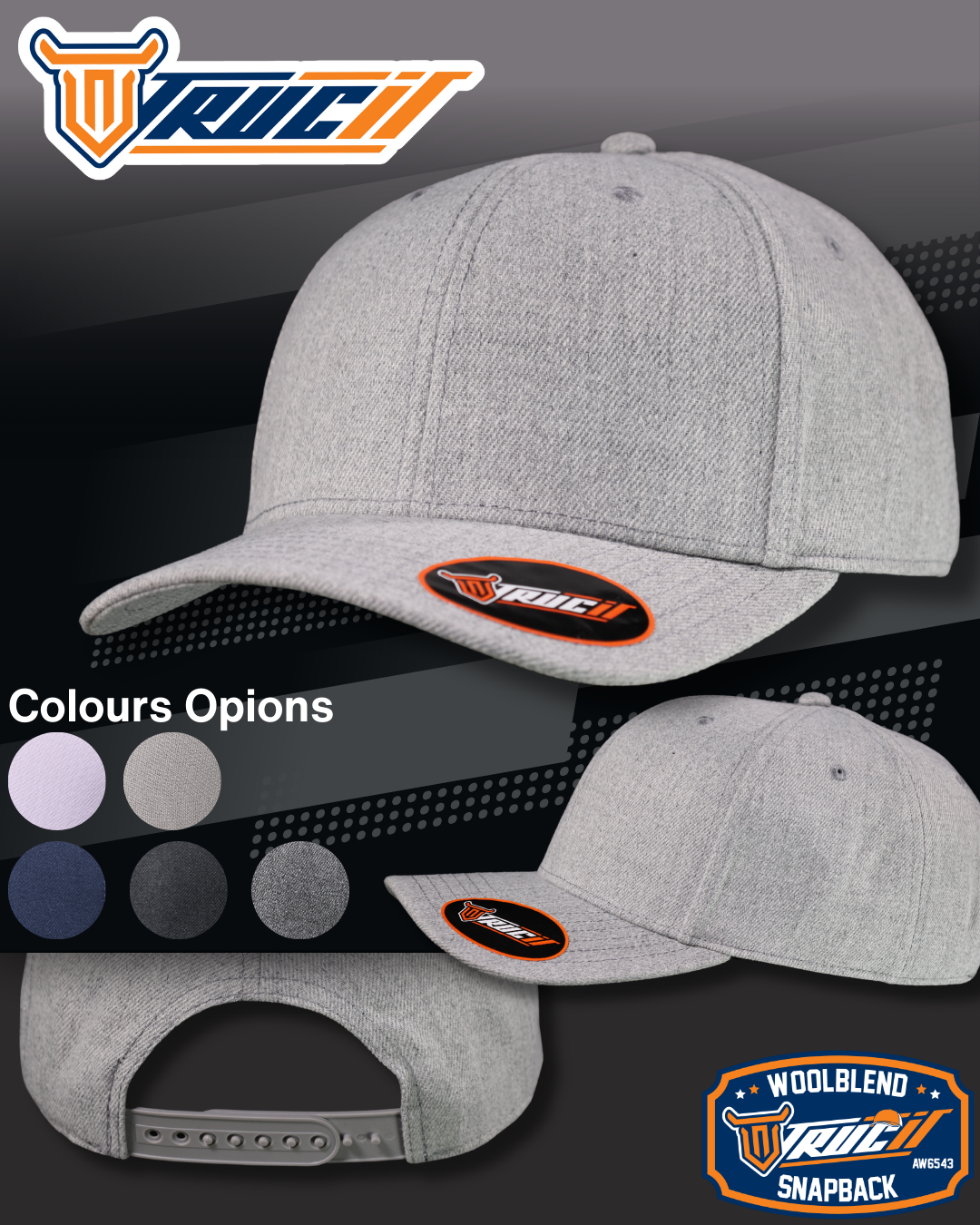 AW6543 WOOLBLEND SNAPBACK