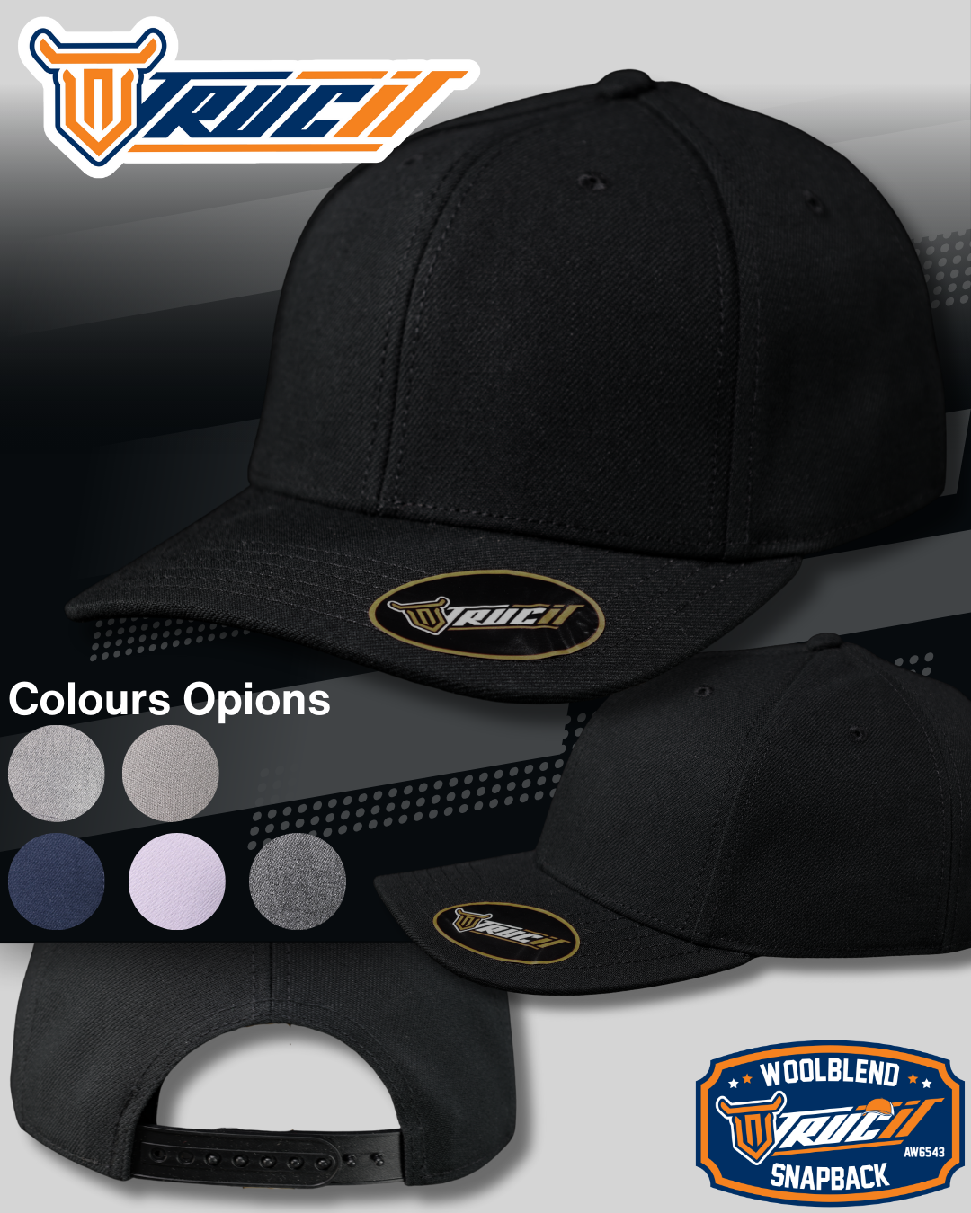 AW6543 WOOLBLEND SNAPBACK