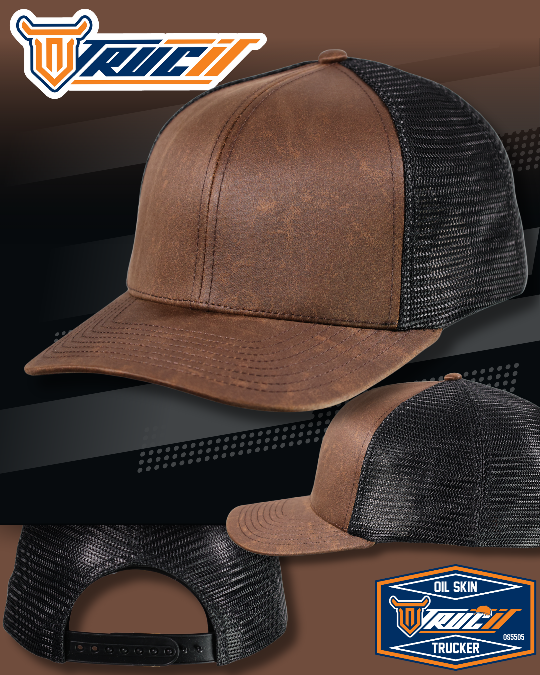 OS5505 OILED SKIN TRUCKER SNAPBACK