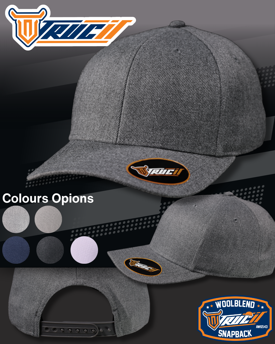 AW6543 WOOLBLEND SNAPBACK