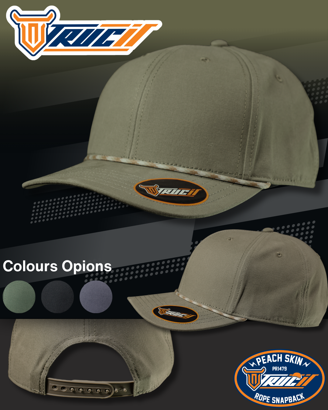 PR1479 PEACH SKIN ROPE SNAPBACK