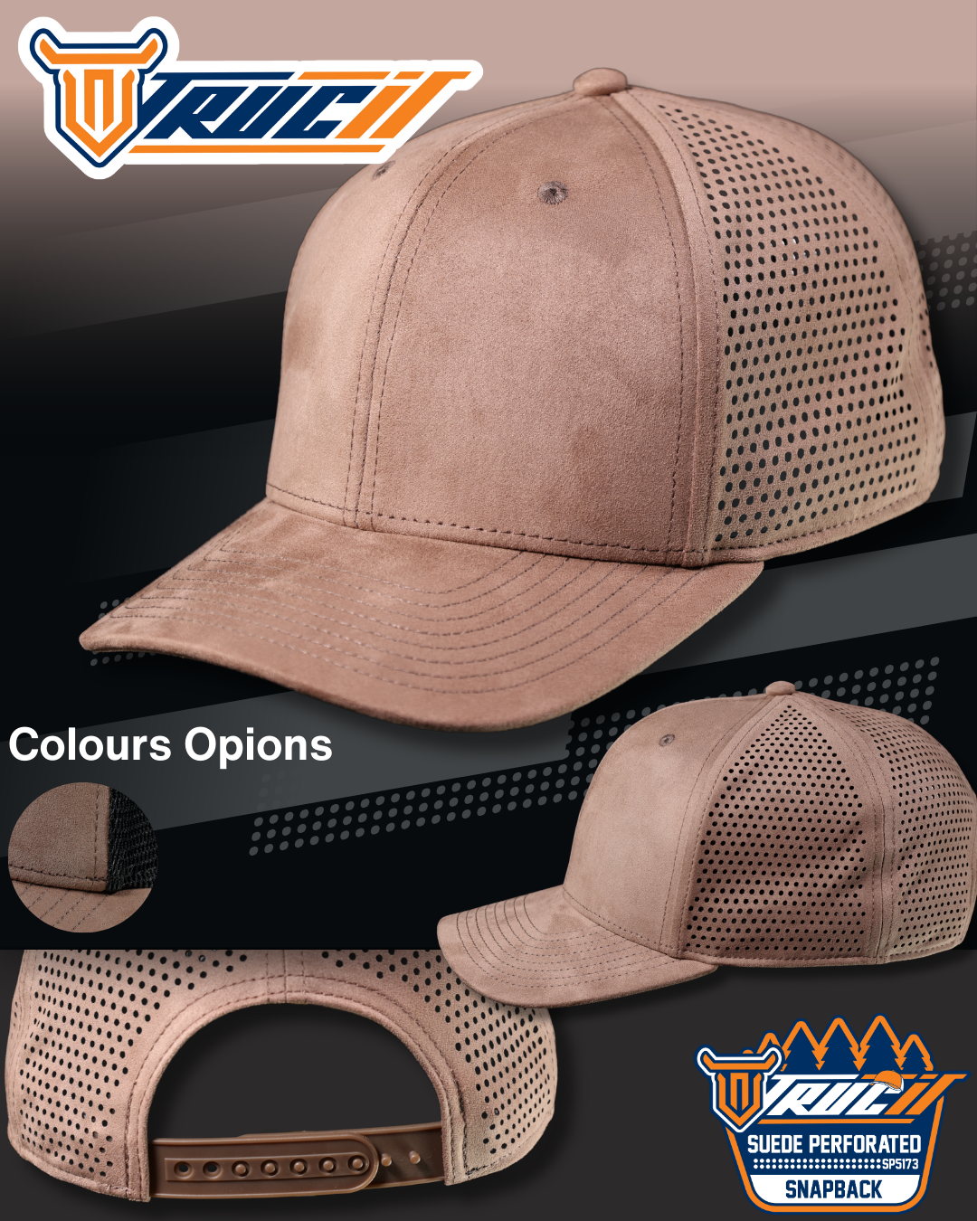 SP5173 SUEDE PERFORATED SNAPBACK