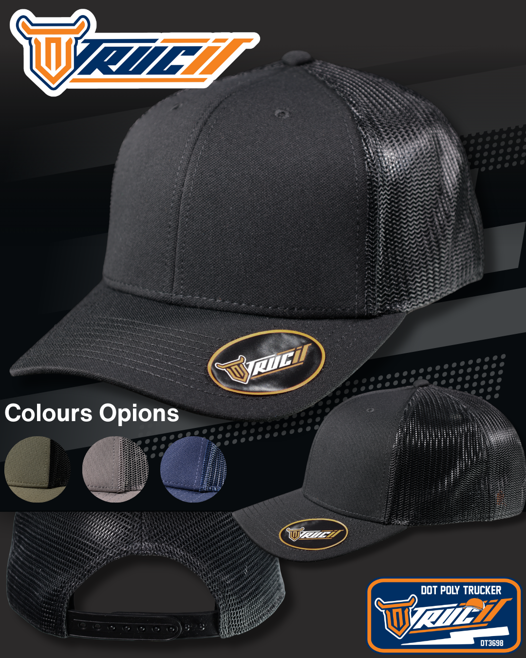 DT3698 DOT POLY TRUCKER SNAPBACK