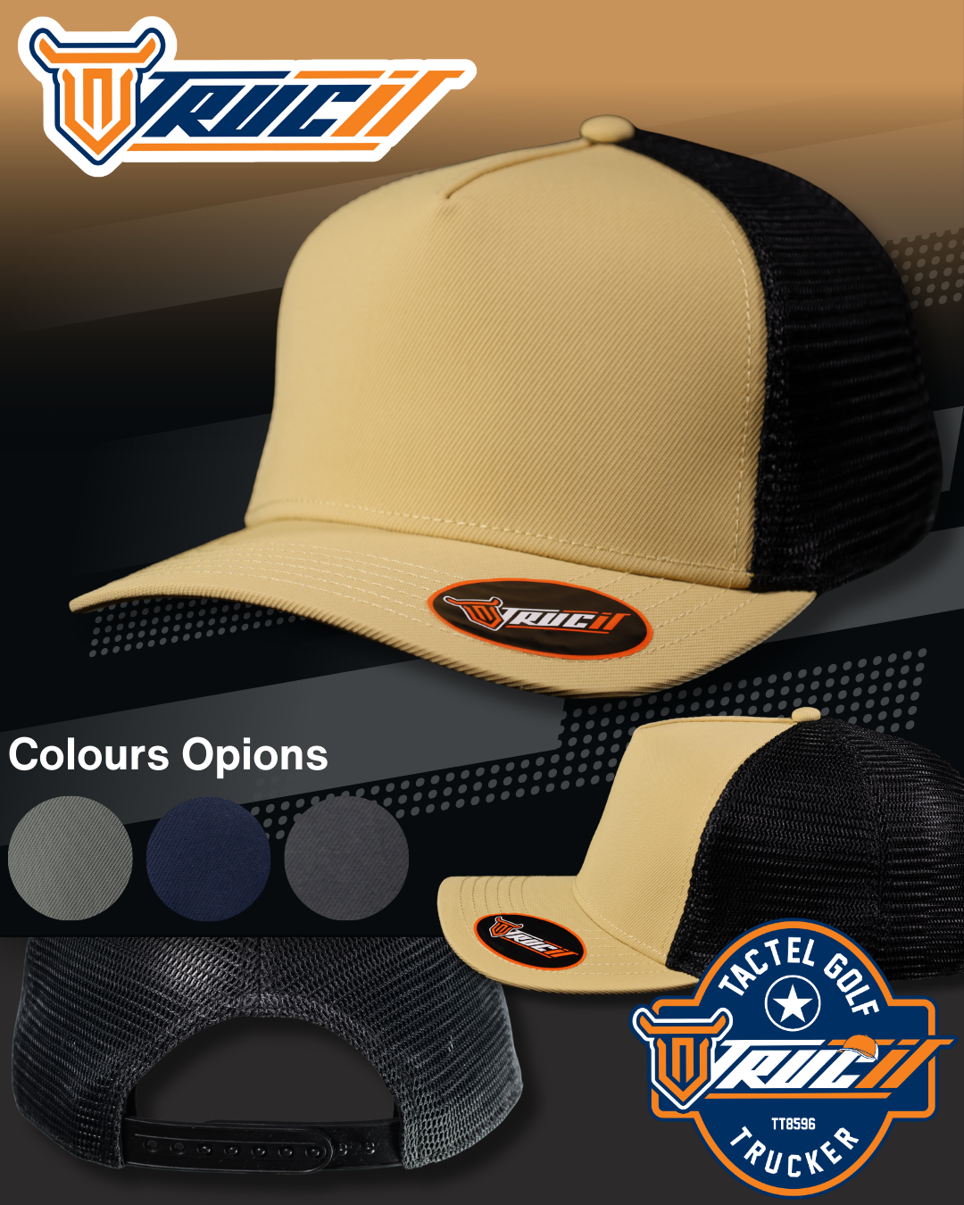 TT8596 TACTEL GOLF TRUCKER SNAPBACK